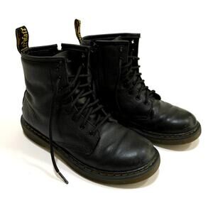 Dr. Martens 1460 Youth Size 5 Unisex Leather Combat Boots Lace Up & Side Zip